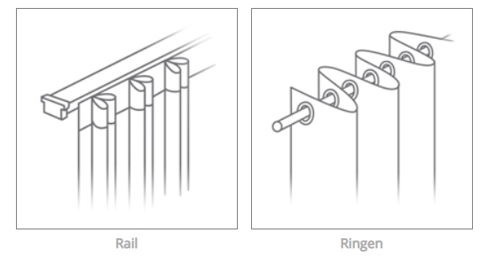 gordijnen met rails